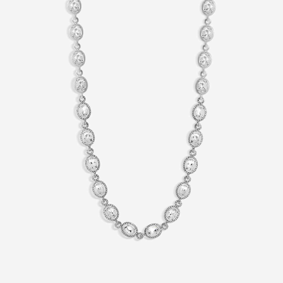 Jon Richard Silver Plated Crystal Halo Necklace