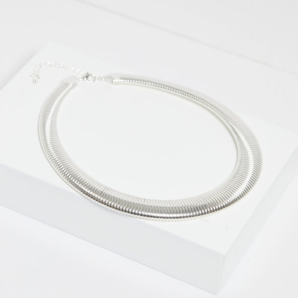Jon Richard Silver Plated Statement Omega Necklace