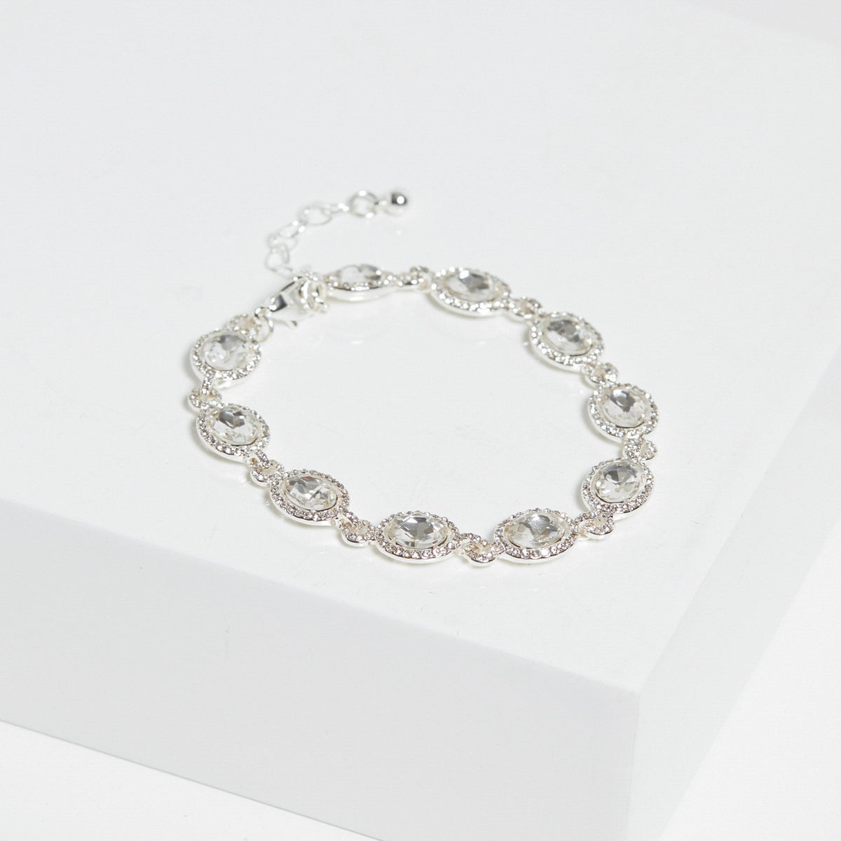 Jon Richard Silver Plated Crystal Halo Bracelet