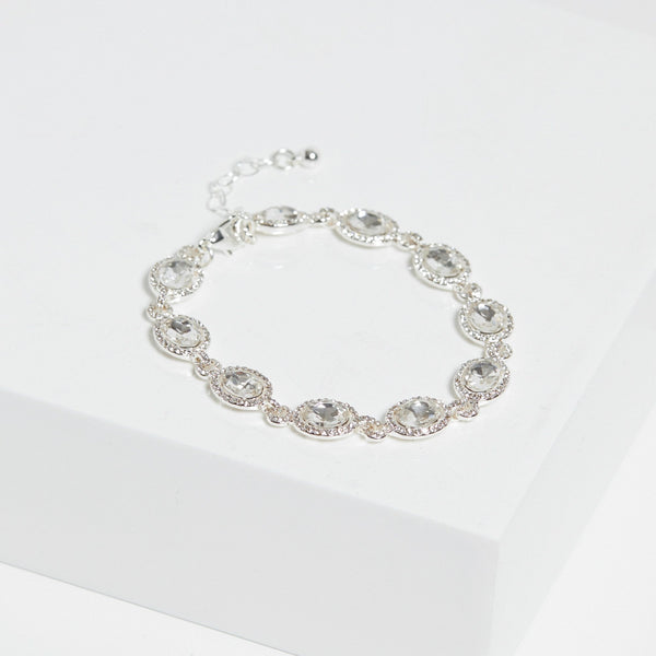 Jon Richard Silver Plated Crystal Halo Bracelet