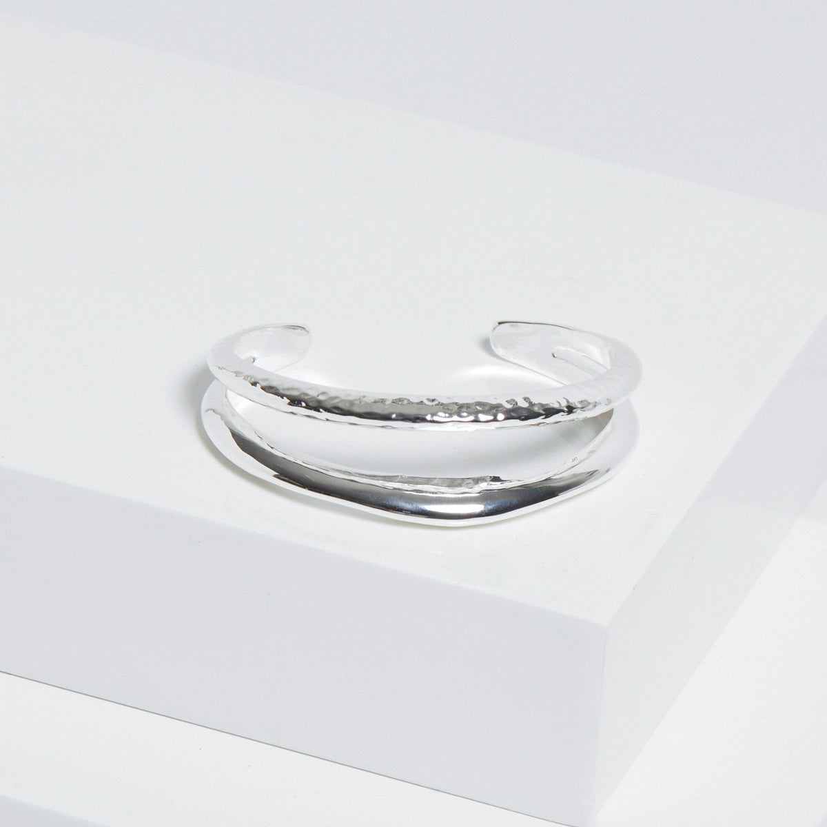 Jon Richard Silver Plated Hammered And Polished Cuff