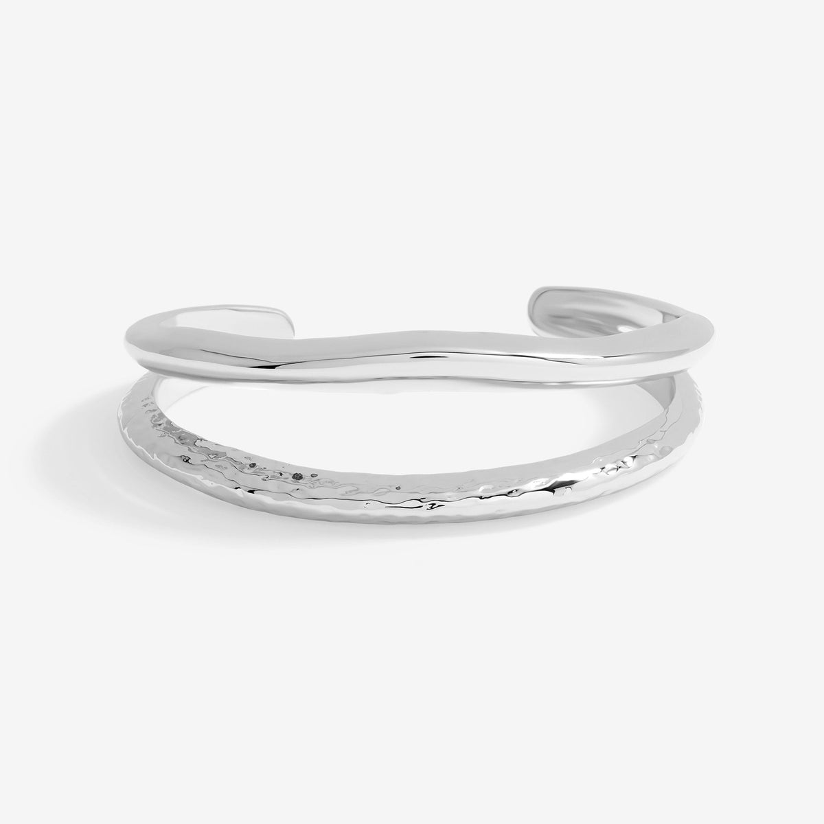 Jon Richard Silver Plated Hammered And Polished Cuff