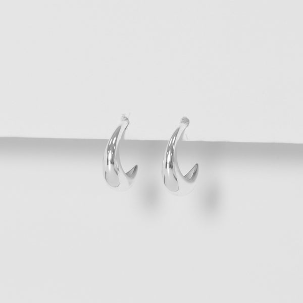 Simply Silver Sterling Silver 925 Polished Curved Hoop Earrings