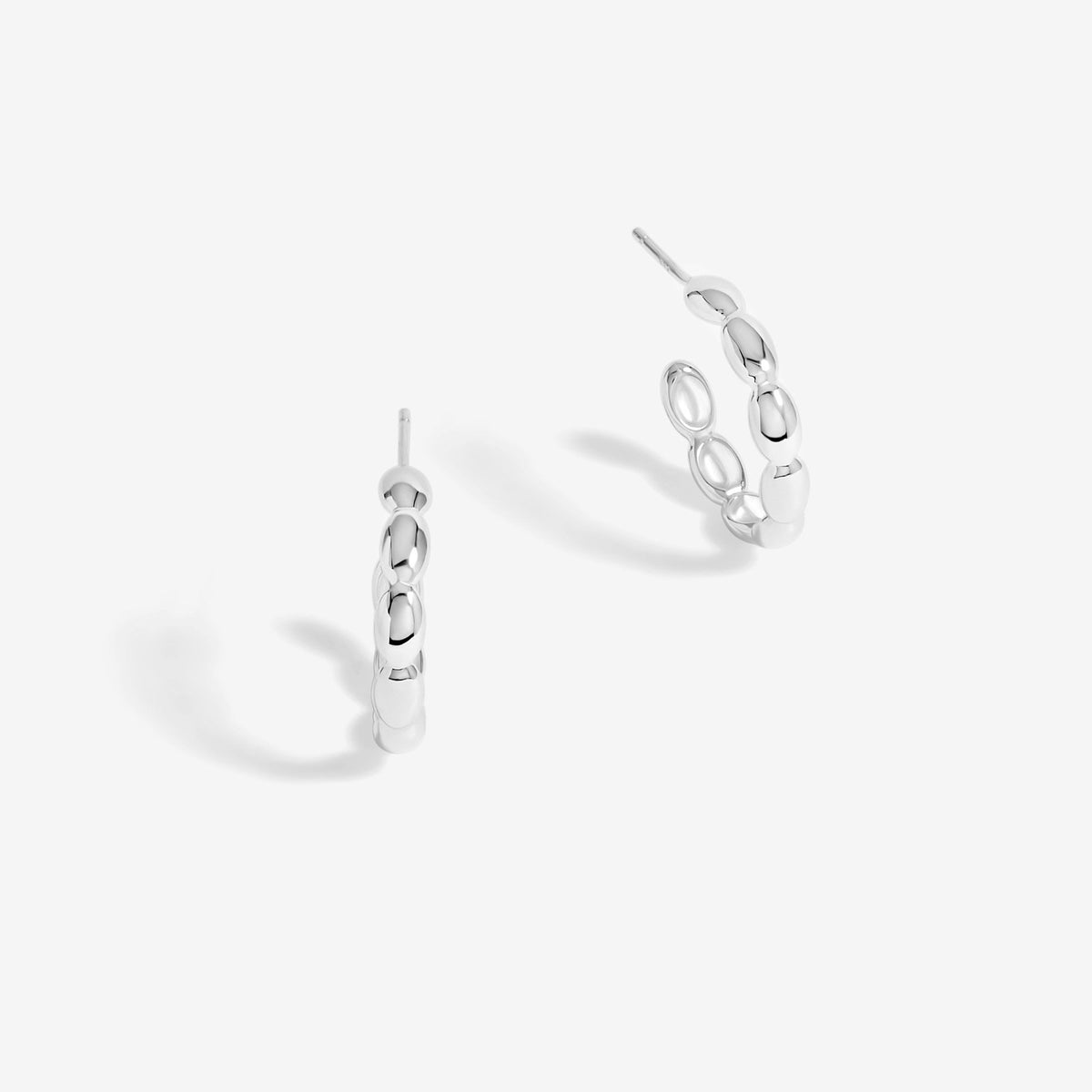 Simply Silver Sterling Silver 925 Polished Pebble Hoop Earrings