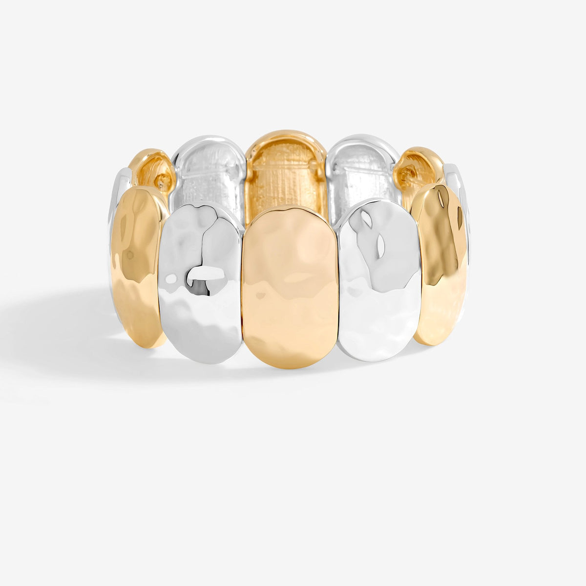 Mood Two Tone Hammered Stretch Bracelet