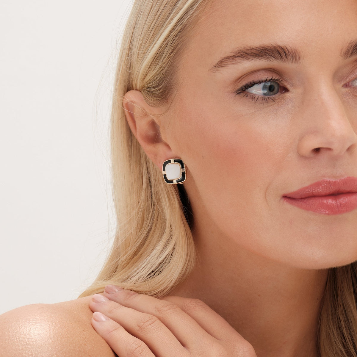 Jon Richard Monocrome Clip Earrings