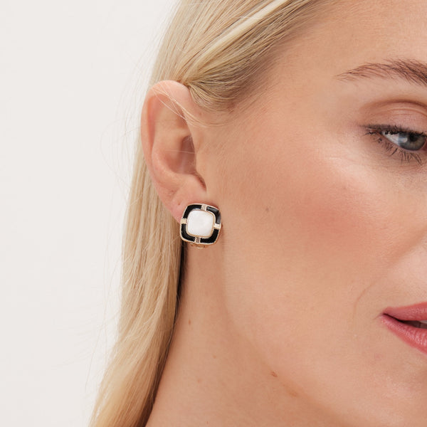 Jon Richard Monocrome Clip Earrings