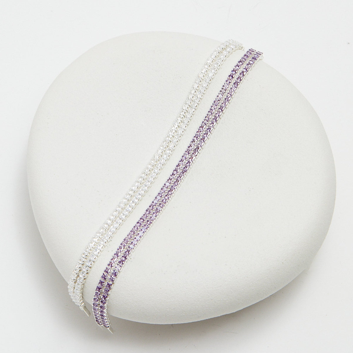 Jon Richard Silver Plated And Lavender Double Tennis Braclet