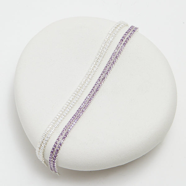 Jon Richard Silver Plated And Lavender Double Tennis Braclet