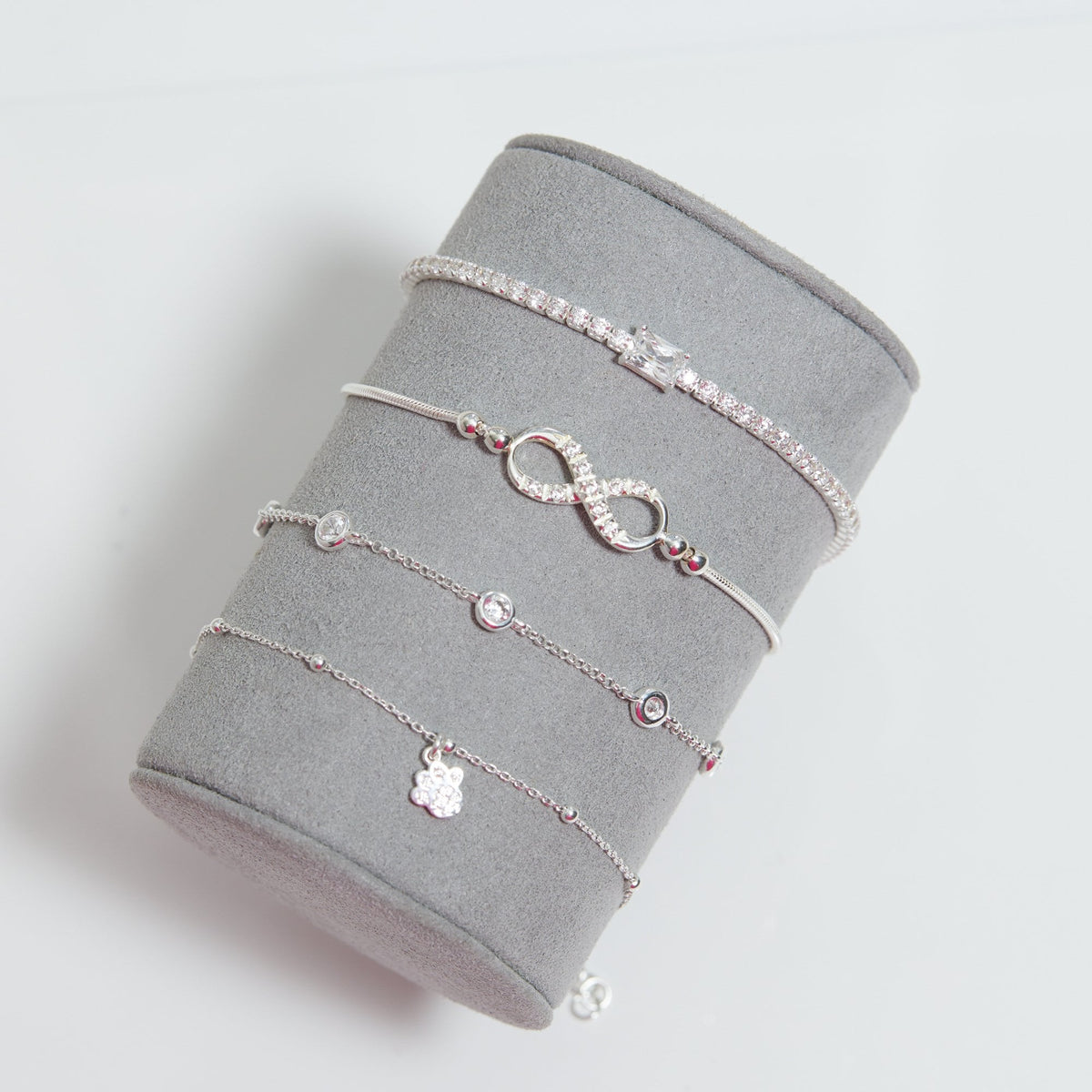 Simply Silver Sterling Silver 925 Station Crystal Bracelet