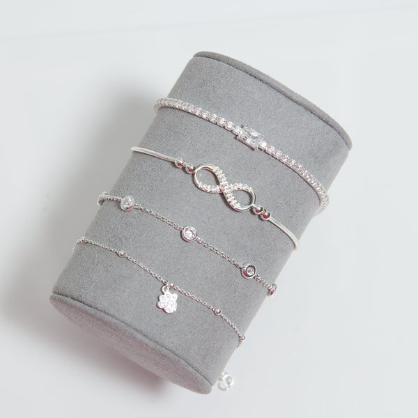 Simply Silver Sterling Silver 925 Station Crystal Bracelet