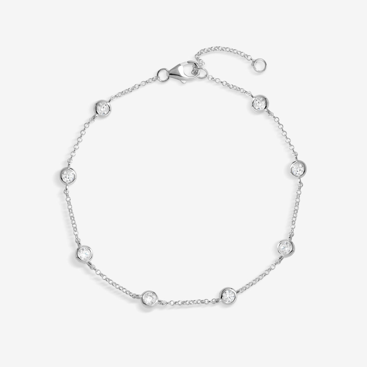 Simply Silver Sterling Silver 925 Station Crystal Bracelet