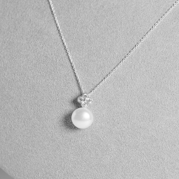 Simply Silver Sterling Silver 925 Clover And Pearl Pendant