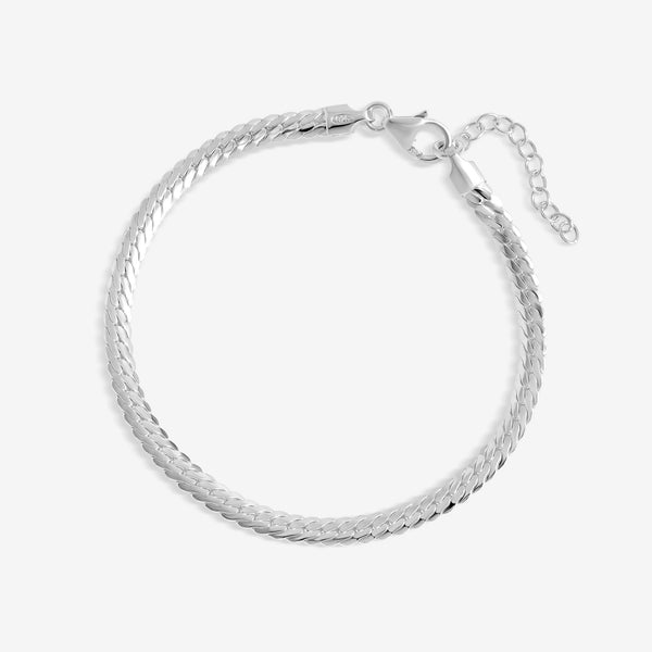 Simply Silver Sterling Silver 925 Flat Herringbone Bracelet