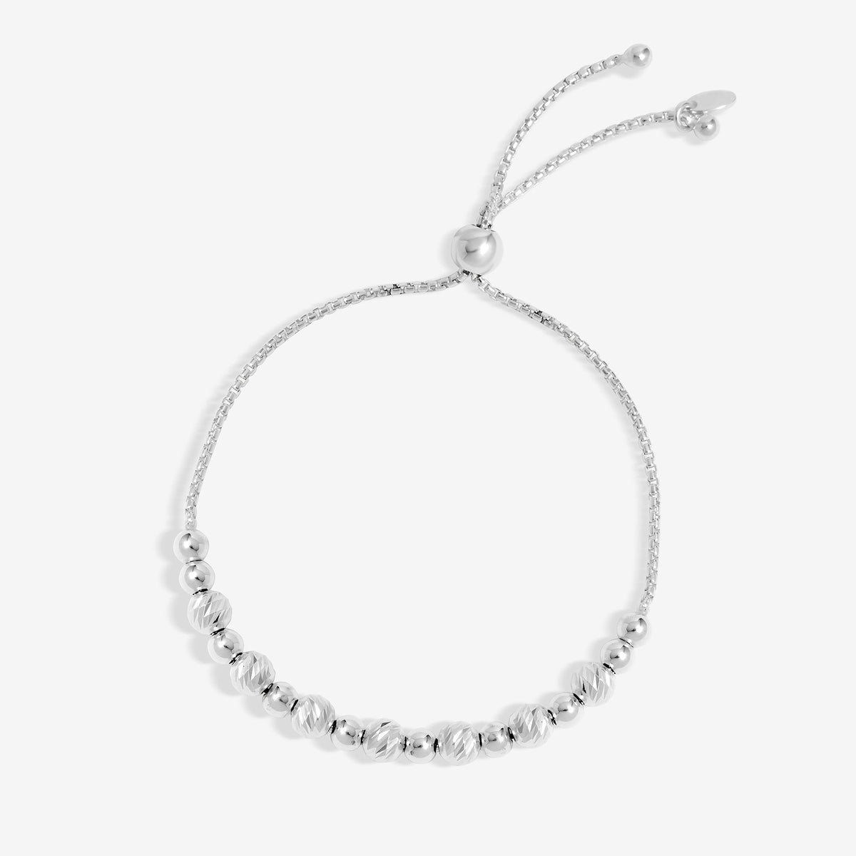 Simply Silver Sterling Silver 925 Diamond Cut Orb Toggle Bracelet