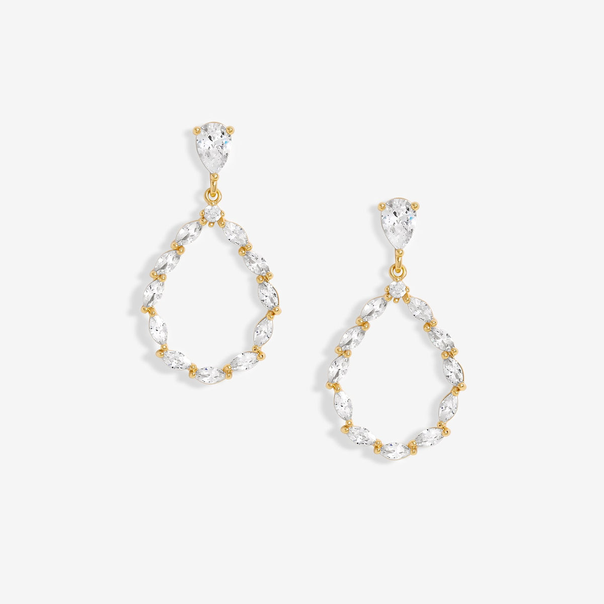 Jon Richard Gold Plated Cubic Zirconia Open Earrings