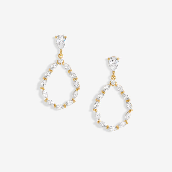 Jon Richard Gold Plated Cubic Zirconia Open Earrings