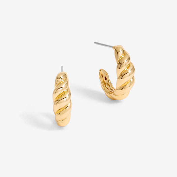 Jon Richard Gold Plated Mini Ridge Hoops