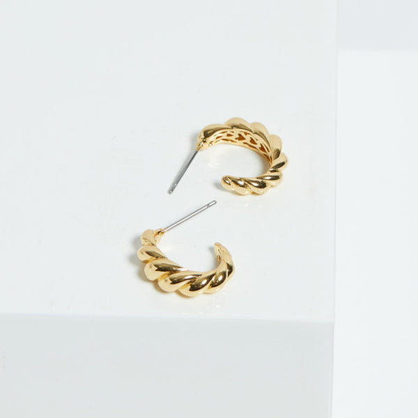 Jon Richard Gold Plated Mini Ridge Hoops