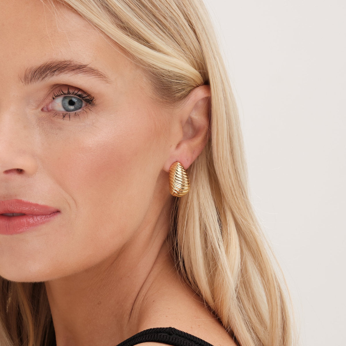 Jon Richard Gold Plated Ridge Dome Hoops