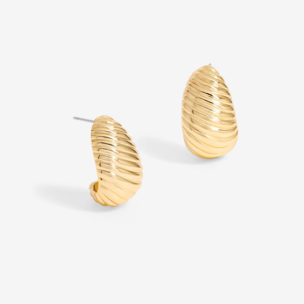 Jon Richard Gold Plated Ridge Dome Hoops