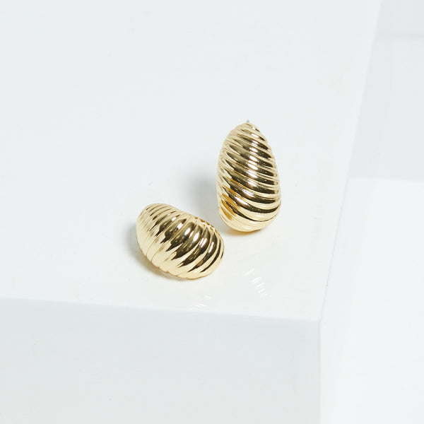 Jon Richard Gold Plated Ridge Dome Hoops
