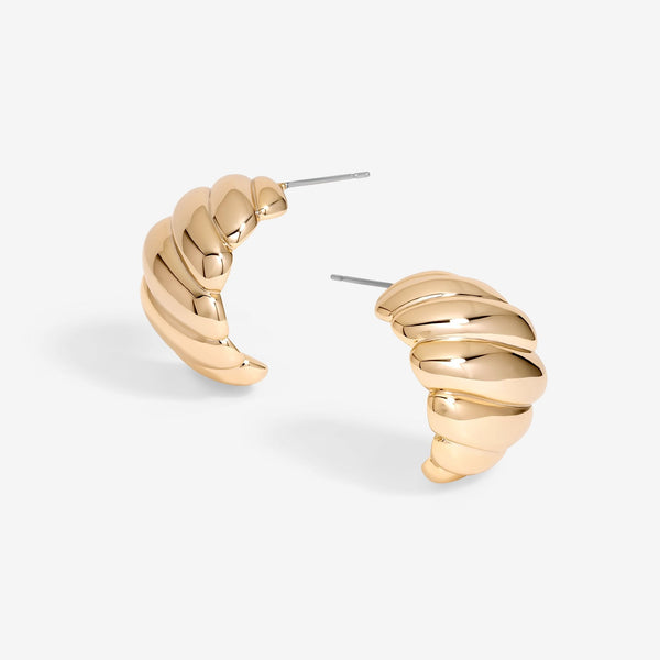 Jon Richard Gold Plated Chunky Ridge Dome Earrings