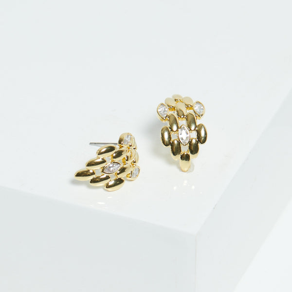 Jon Richard Gold Plated Cubic Zirconia And Polished Chain Hoops