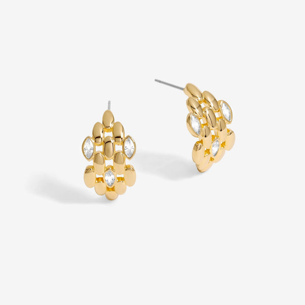Jon Richard Gold Plated Cubic Zirconia And Polished Chain Hoops