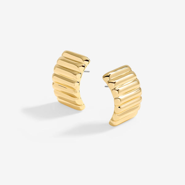 Jon Richard Gold Plated Flat Ridge Statement Earrings