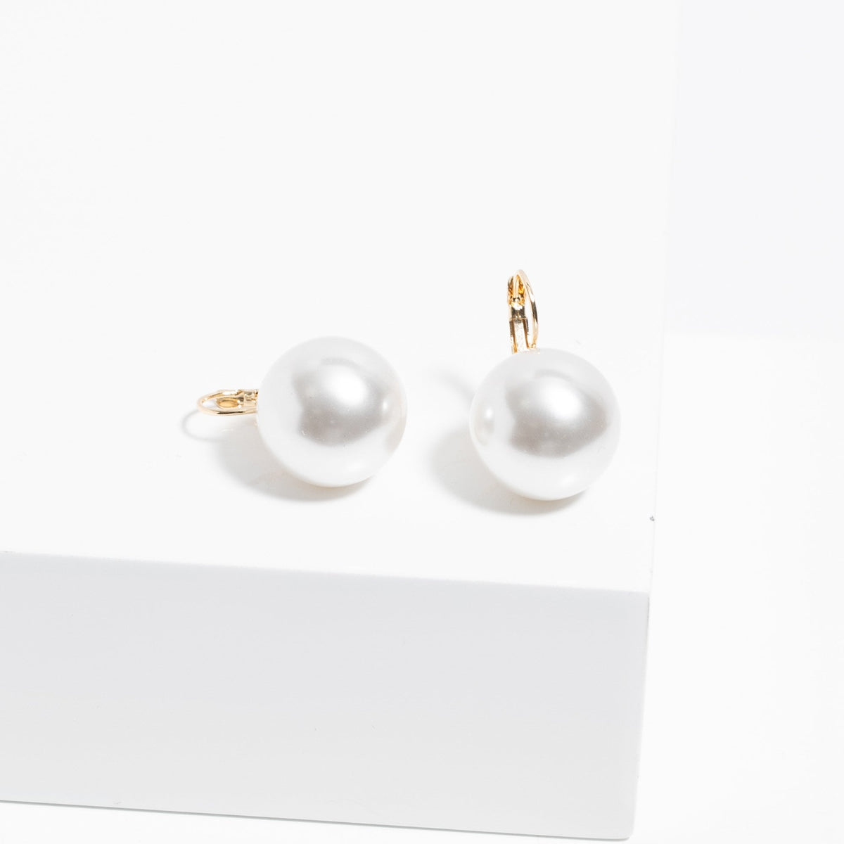 Jon Richard Gold Plated Large Dome Pearl Earrings