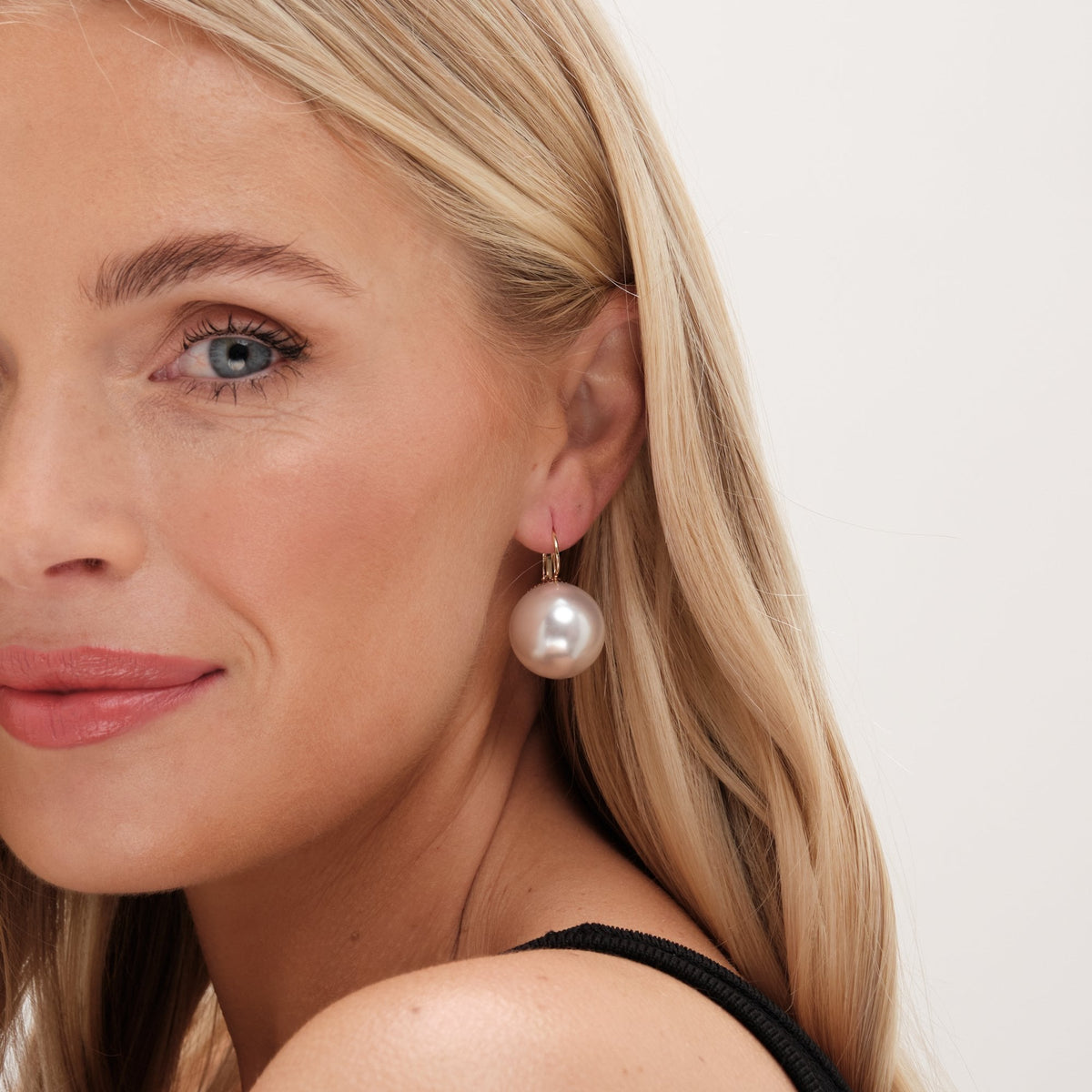 Jon Richard Gold Plated Large Dome Pearl Earrings