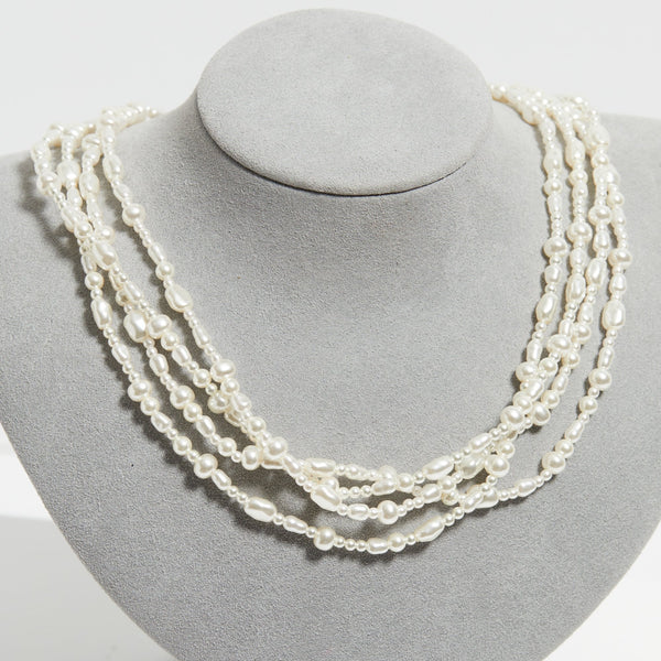 Jon Richard Gold Plated Semi Precious Multi Row Twisted Necklace