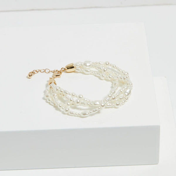 Jon Richard Gold Plated Semi Precious Multi Row Twisted Bracelet