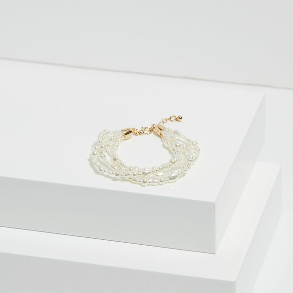 Jon Richard Gold Plated Semi Precious Multi Row Twisted Bracelet