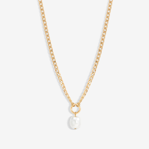 Jon Richard Gold Plated Baroque Pearl Chain Pendant Necklace