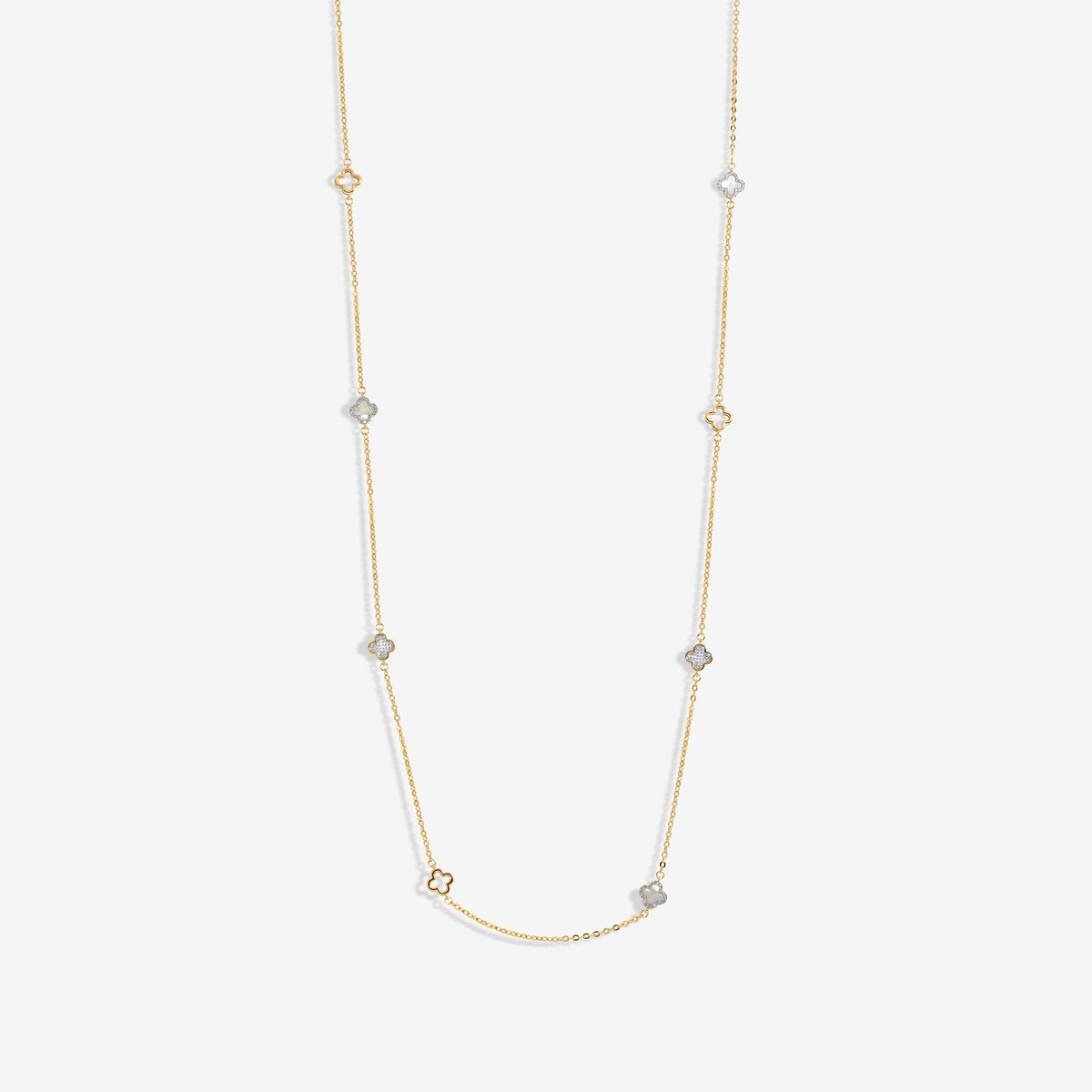 Jon Richard Gold Plated Long Clover Necklace