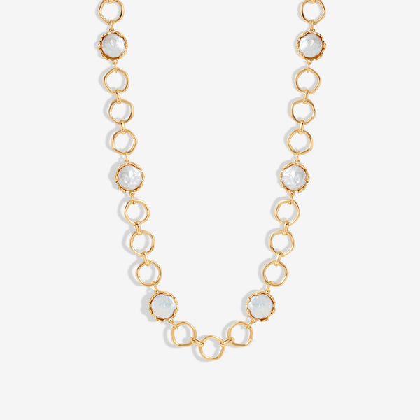 Jon Richard Gold Plated And Baroque Pearl Polished Chain Necklace