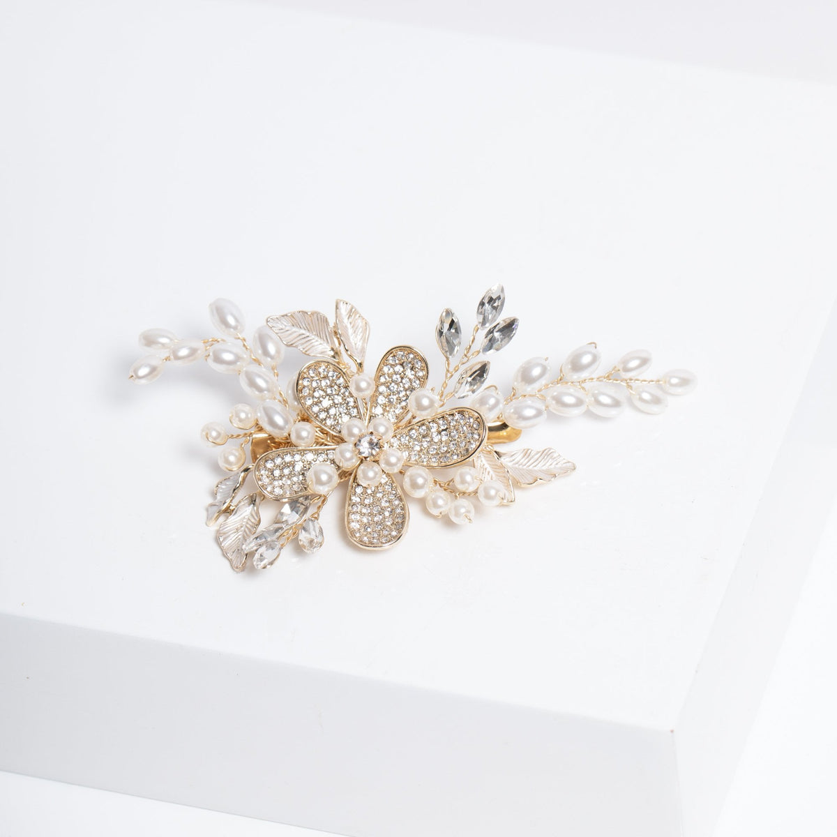 Jon Richard Gold Plated Floral And Pearl Hair Slide