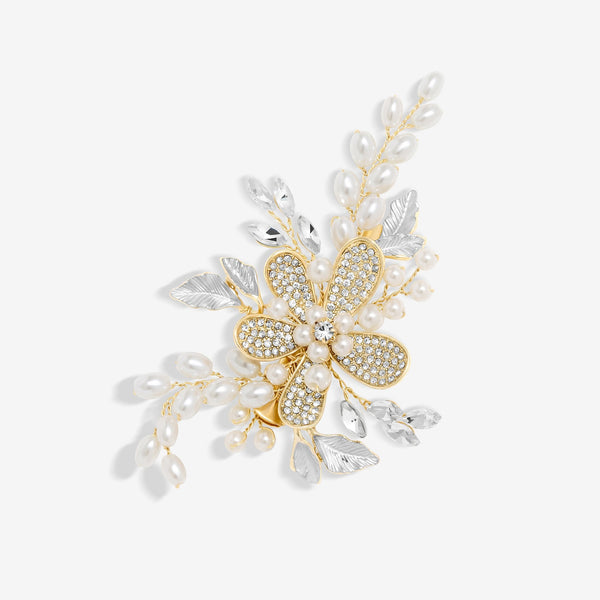 Jon Richard Gold Plated Floral And Pearl Hair Slide