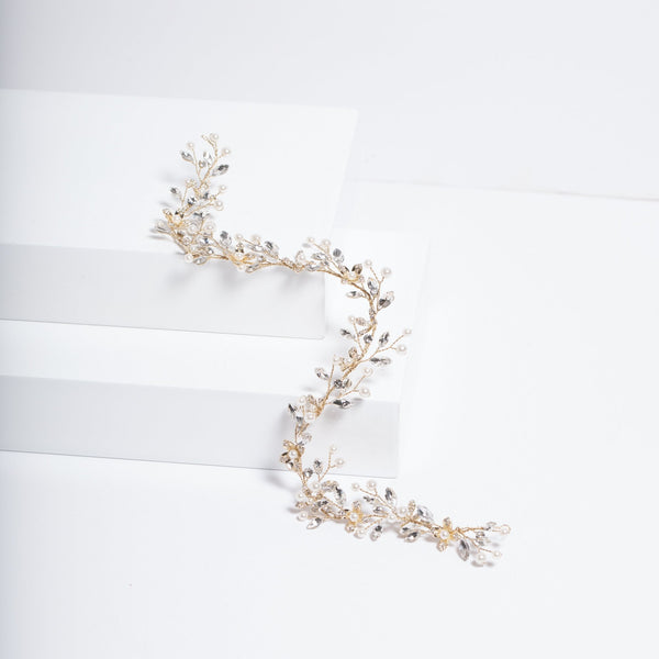 Jon Richard Gold Plated Pearl And Crystal Floral Hair Vine
