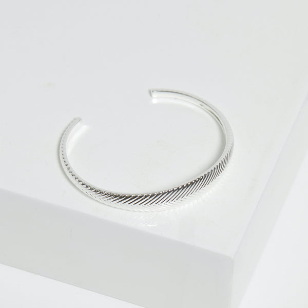 Jon Richard Silver Plated Ribbed Polished Cuff