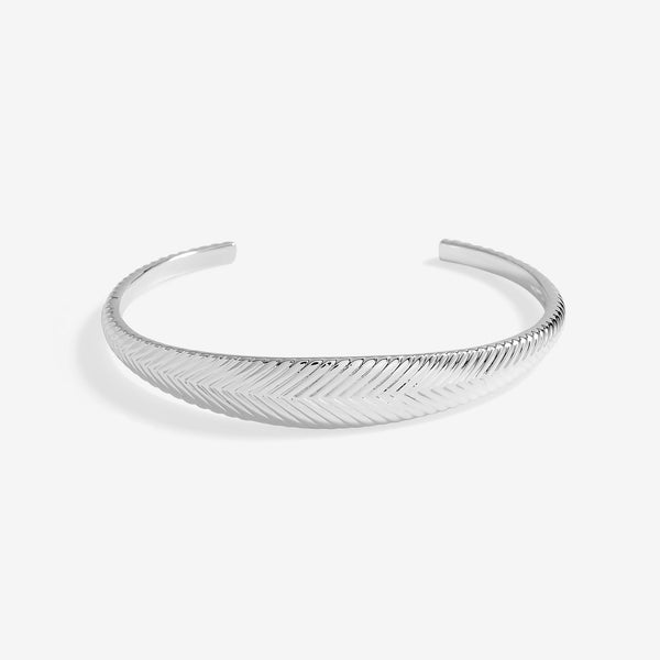Jon Richard Silver Plated Ribbed Polished Cuff