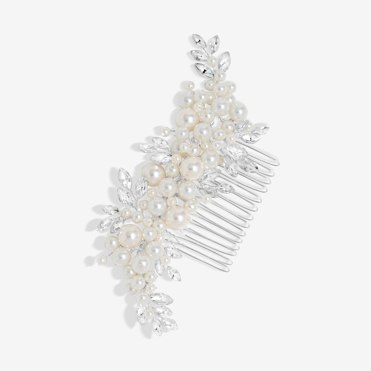 Jon Richard Silver Plated Pearl And Leaf Hair Comb