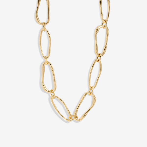 Inicio Gold Plated Polished Link Necklace - Gift Pouch