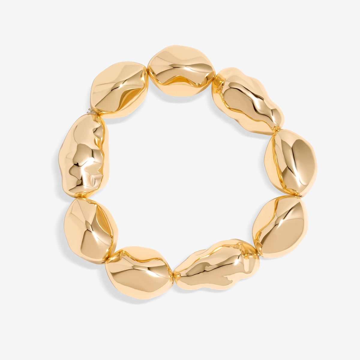 Mood Gold Sculpted Casted Nugget Stretch Bracelet