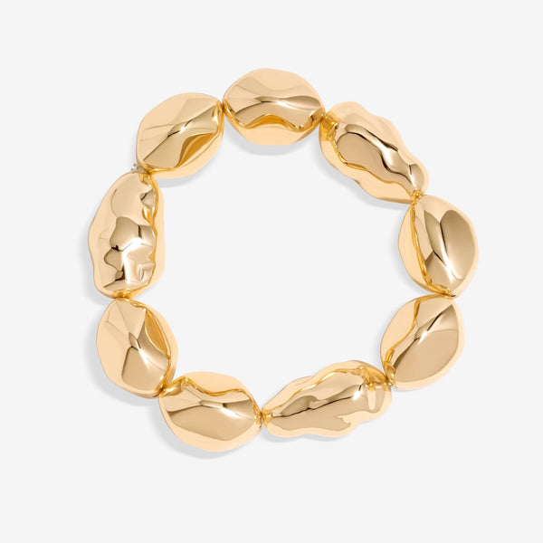 Mood Gold Sculpted Casted Nugget Stretch Bracelet