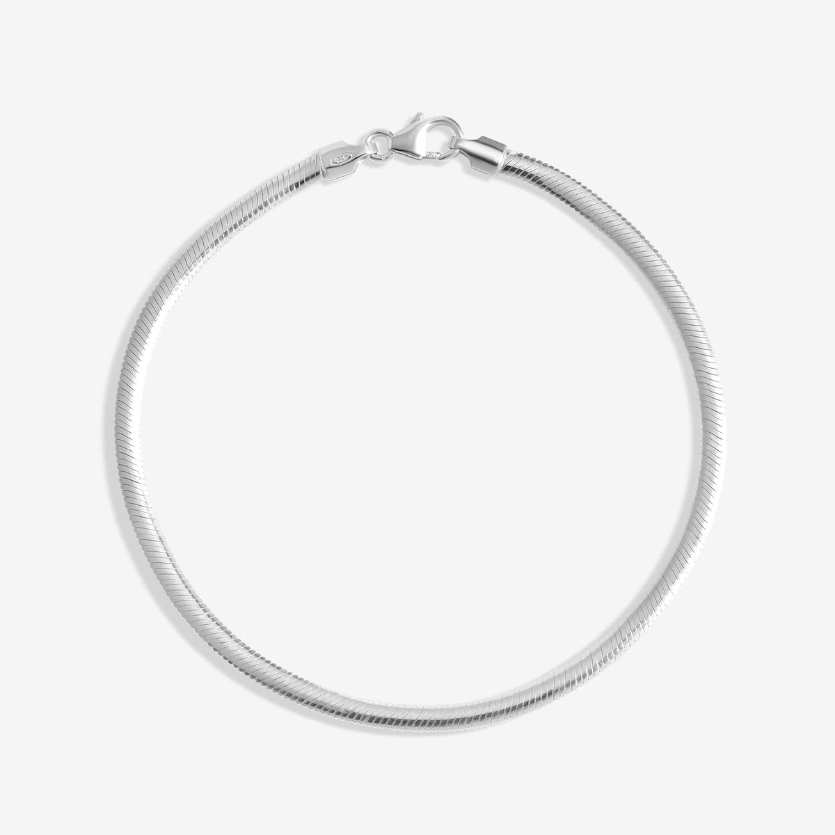 Simply Silver Sterling Silver 925 Fine Flat Snake Chain Bracelet