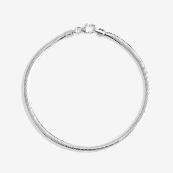 Simply Silver Sterling Silver 925 Fine Flat Snake Chain Bracelet