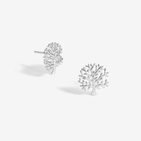 Simply Silver Sterling Silver 925 Polished Meaningful Tree Stud Earrings